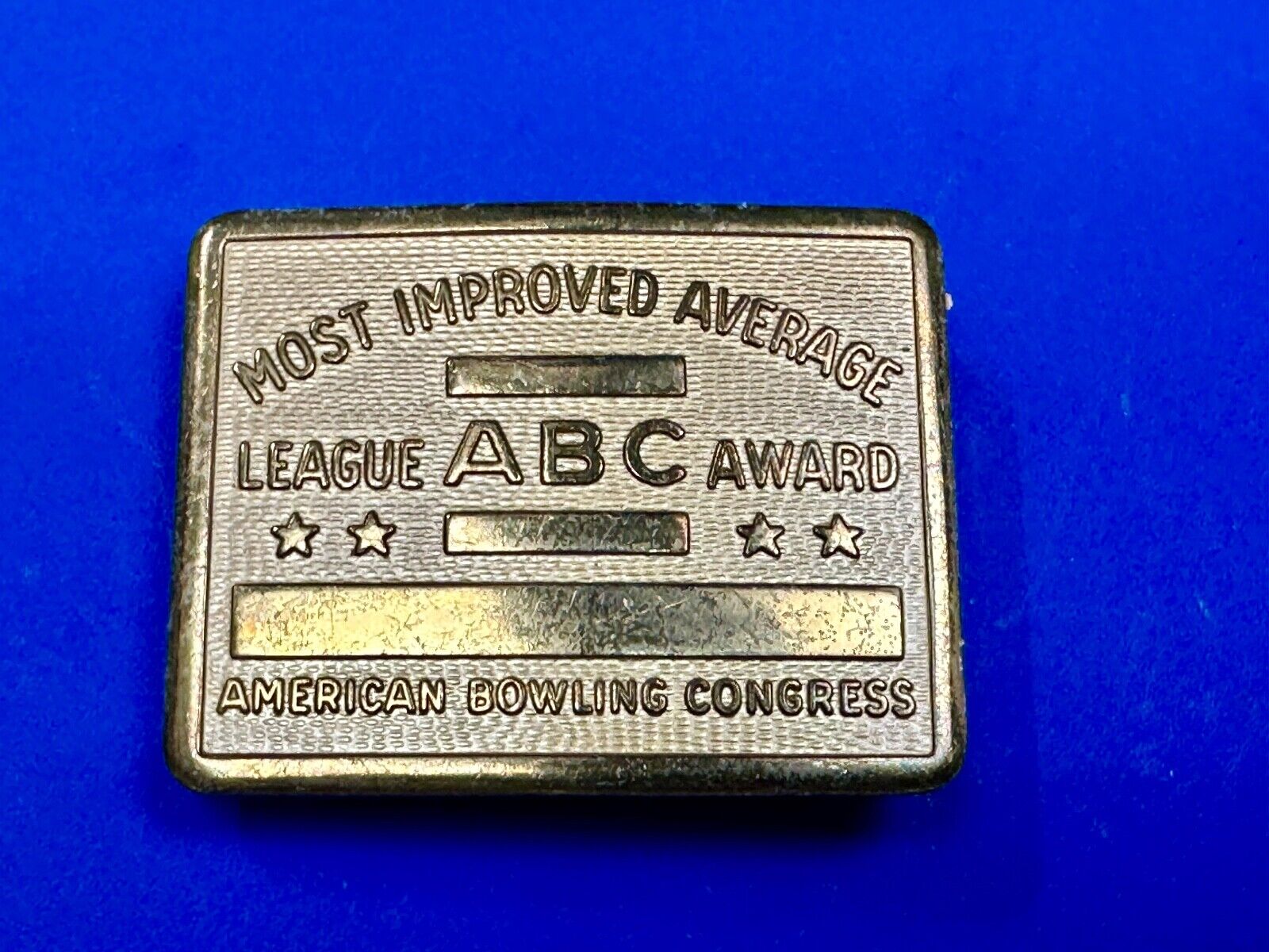 ABC Bowling League Award - NOT engraved most improved trophy belt buckle