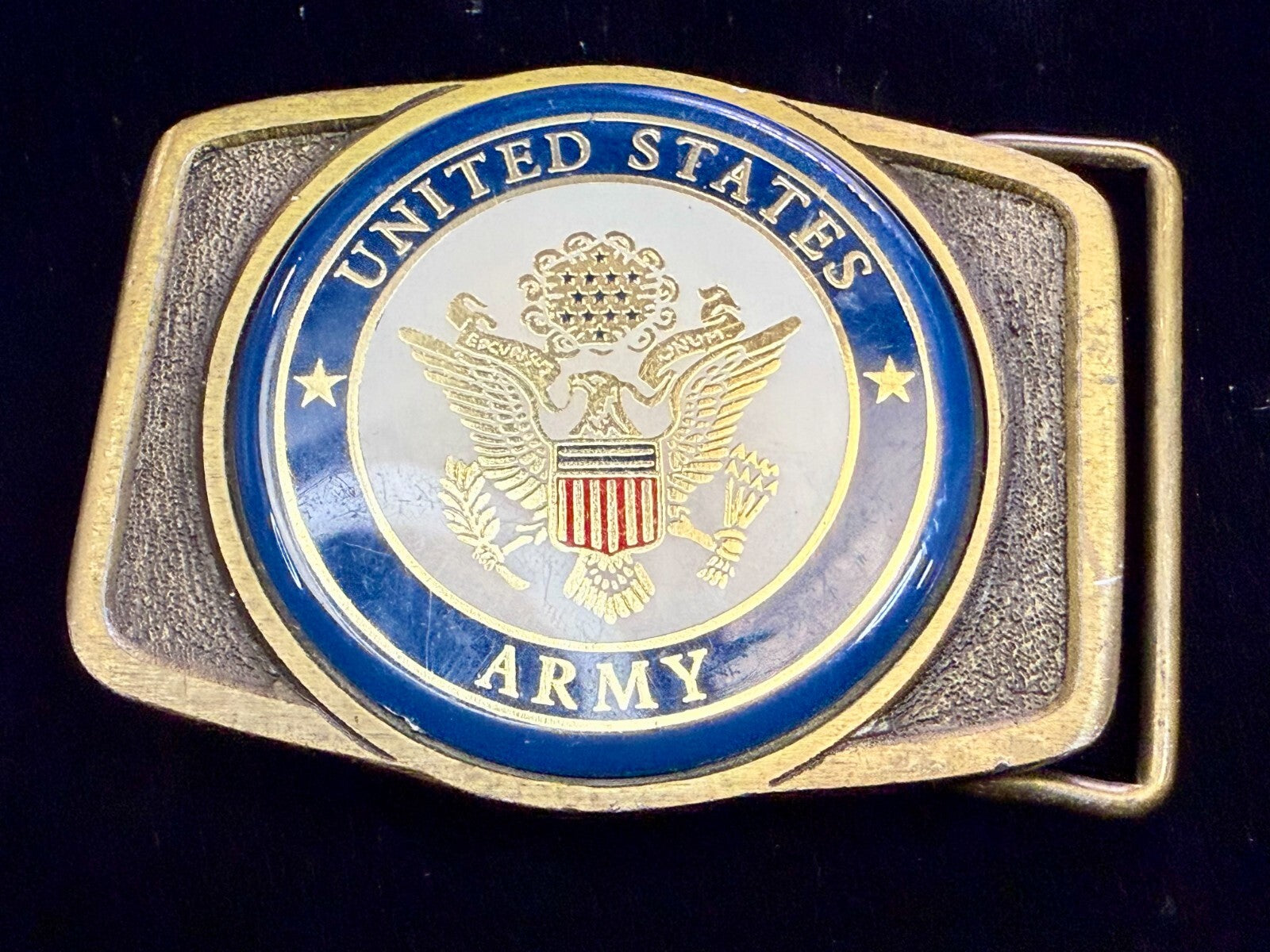 United States Army Armed Forces Commemorative Brass Tone Vintage Belt Buckle