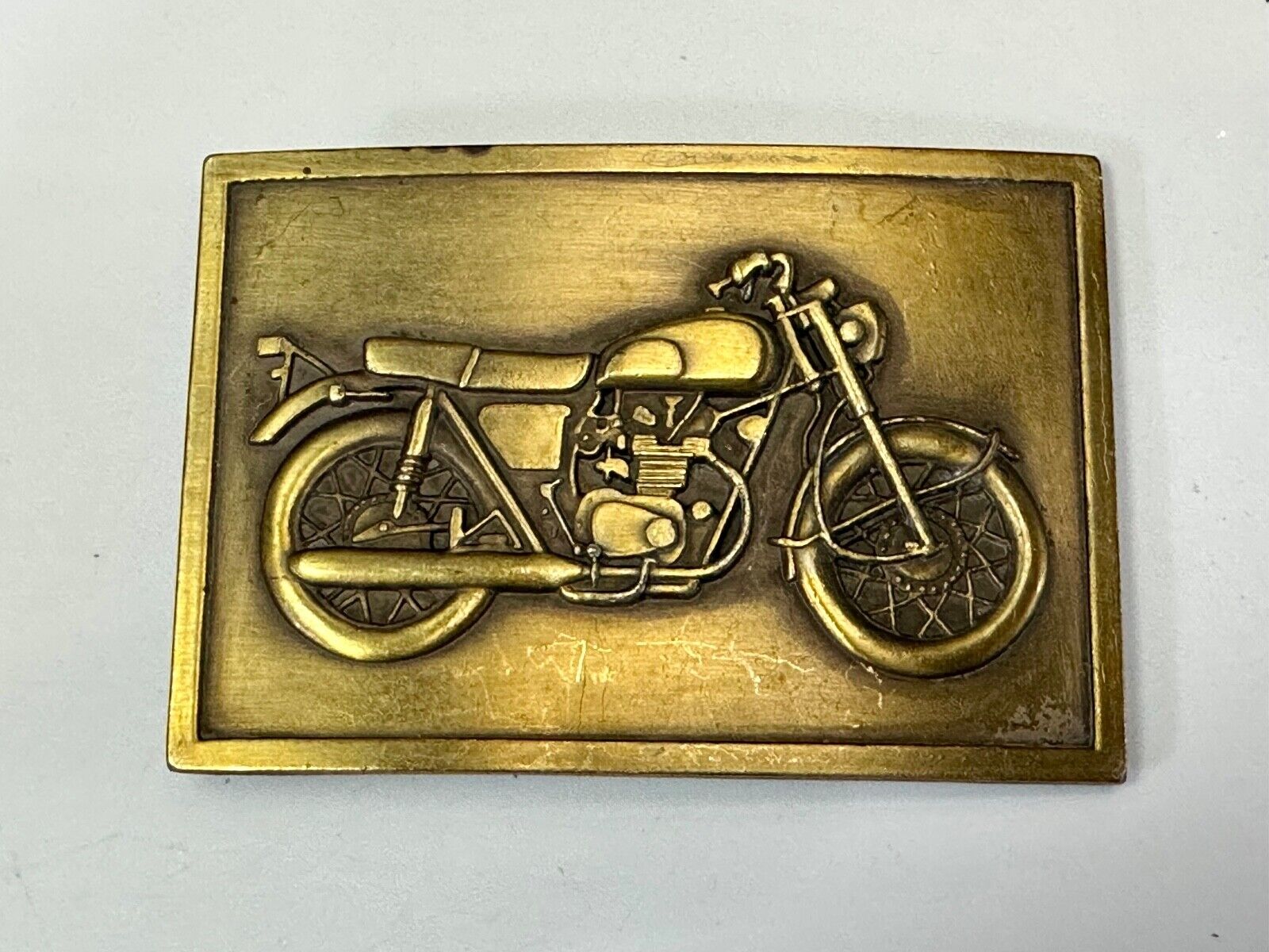 Bikers Motorcycle Brass tone Vintage Belt Buckle