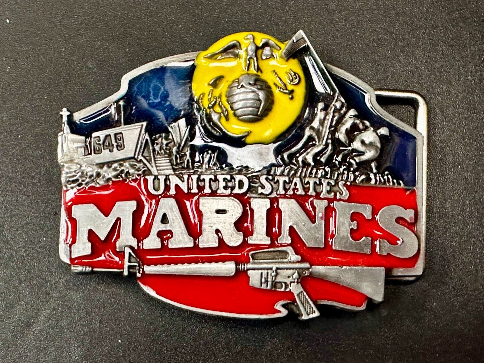 United States Marines Raised Colorful Patriotic Usa American Belt Buckle