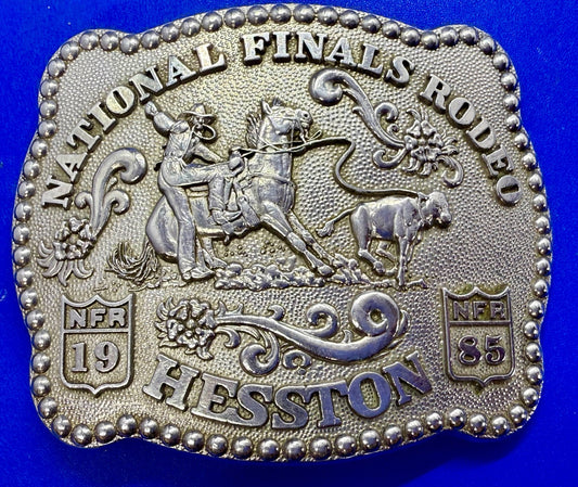 1985 Hesston NFR National Finals Rodeo Calf Roping 3rd Edition Belt Buckle