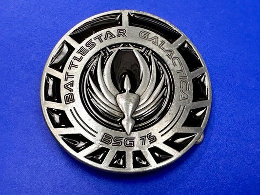 BATTLESTAR GALACTICA BSG 75 Television Series Metal Enameled Round Belt Buckle