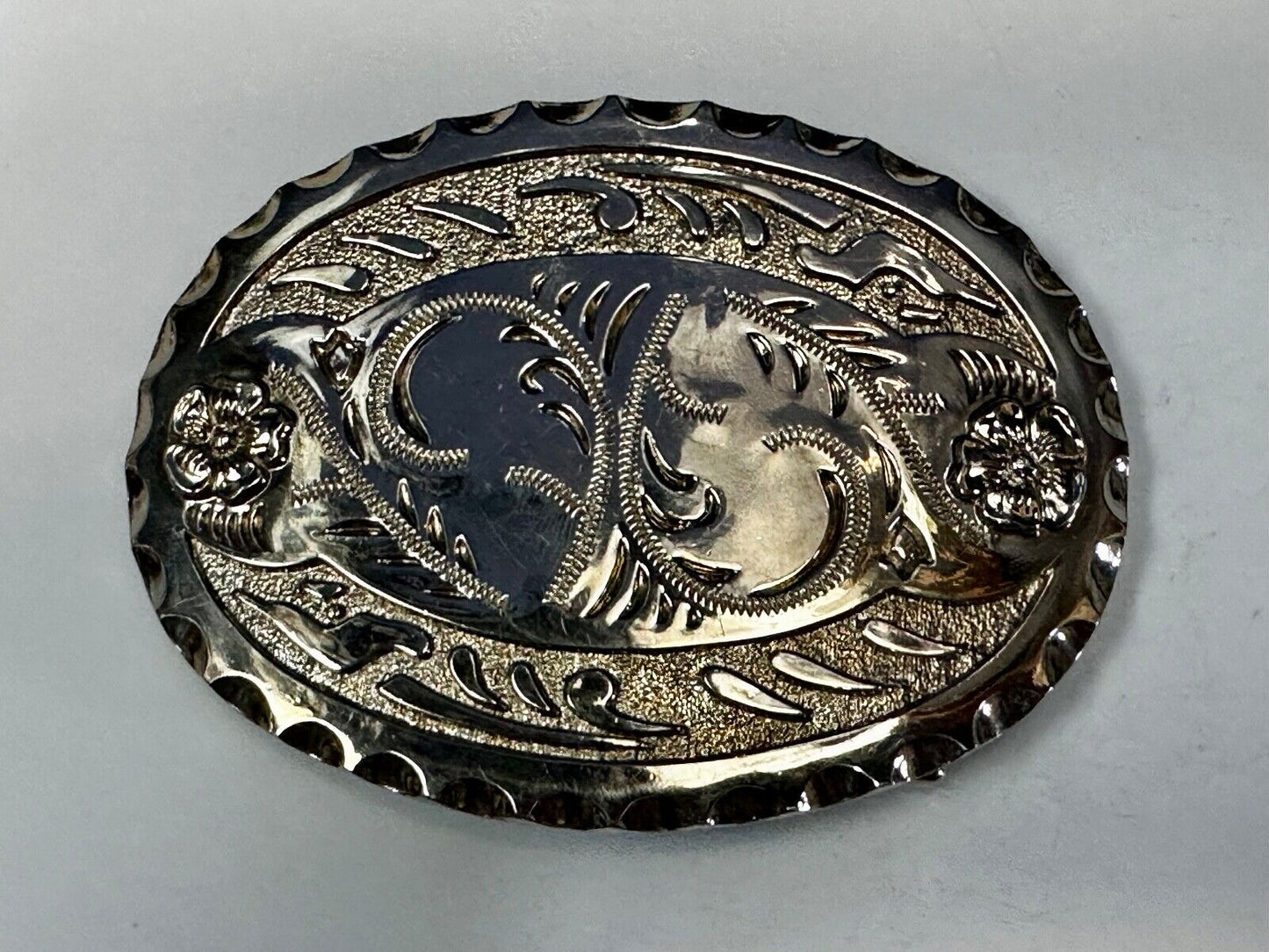 Vintage Lyn-Tone Co Vintage western flower swirl design belt buckle