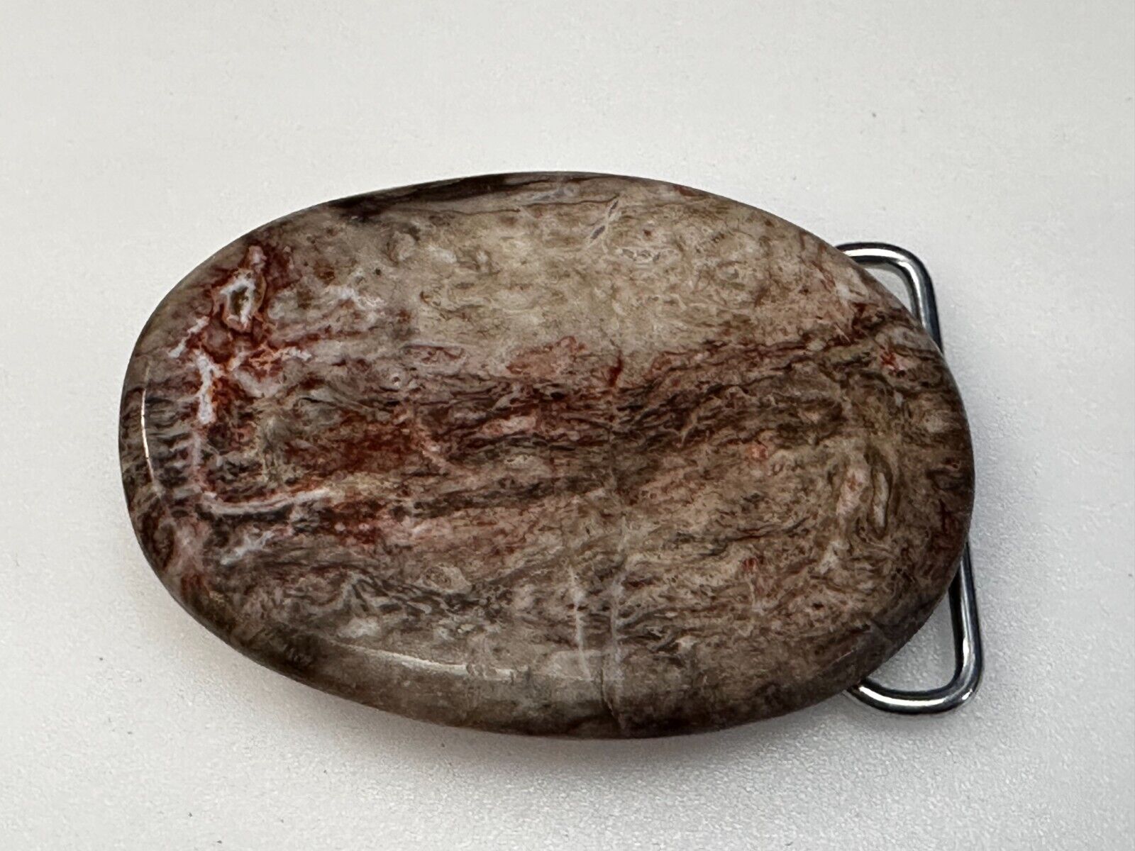 Unique Stone Rock Oval Shaped Artisan Hippy Vibe Slab Belt Buckle
