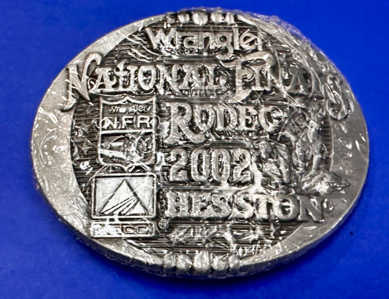 2002 Wrangler Hesston NFR National Finals Rodeo Montana Silversmiths Belt Buckle