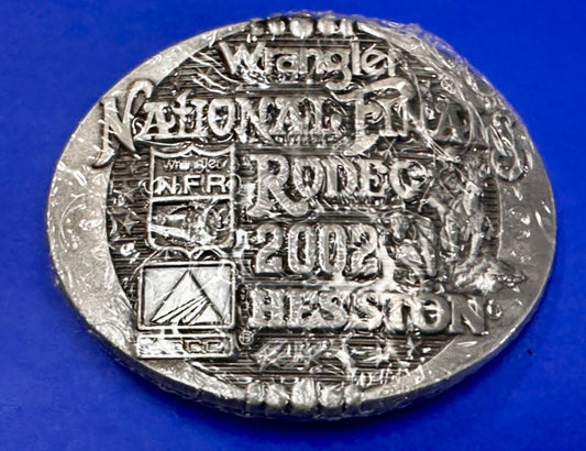 2002 Wrangler Hesston NFR National Finals Rodeo Montana Silversmiths Belt Buckle
