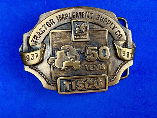 Vintage 1986 Tisco Tractor 50 years Anniversary Belt Buckle by Siskiyou 