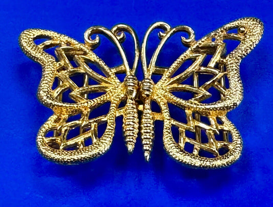 Beautiful BUTTERFLY gold tone two-piece interlocking Mimi Di N 1976 belt buckle