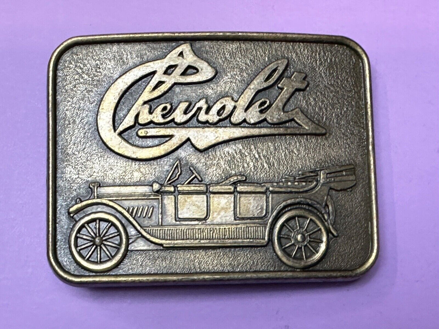 Antique Chevrolet Chevy Car Collectors Belt Buckle by RJR Roberts Co