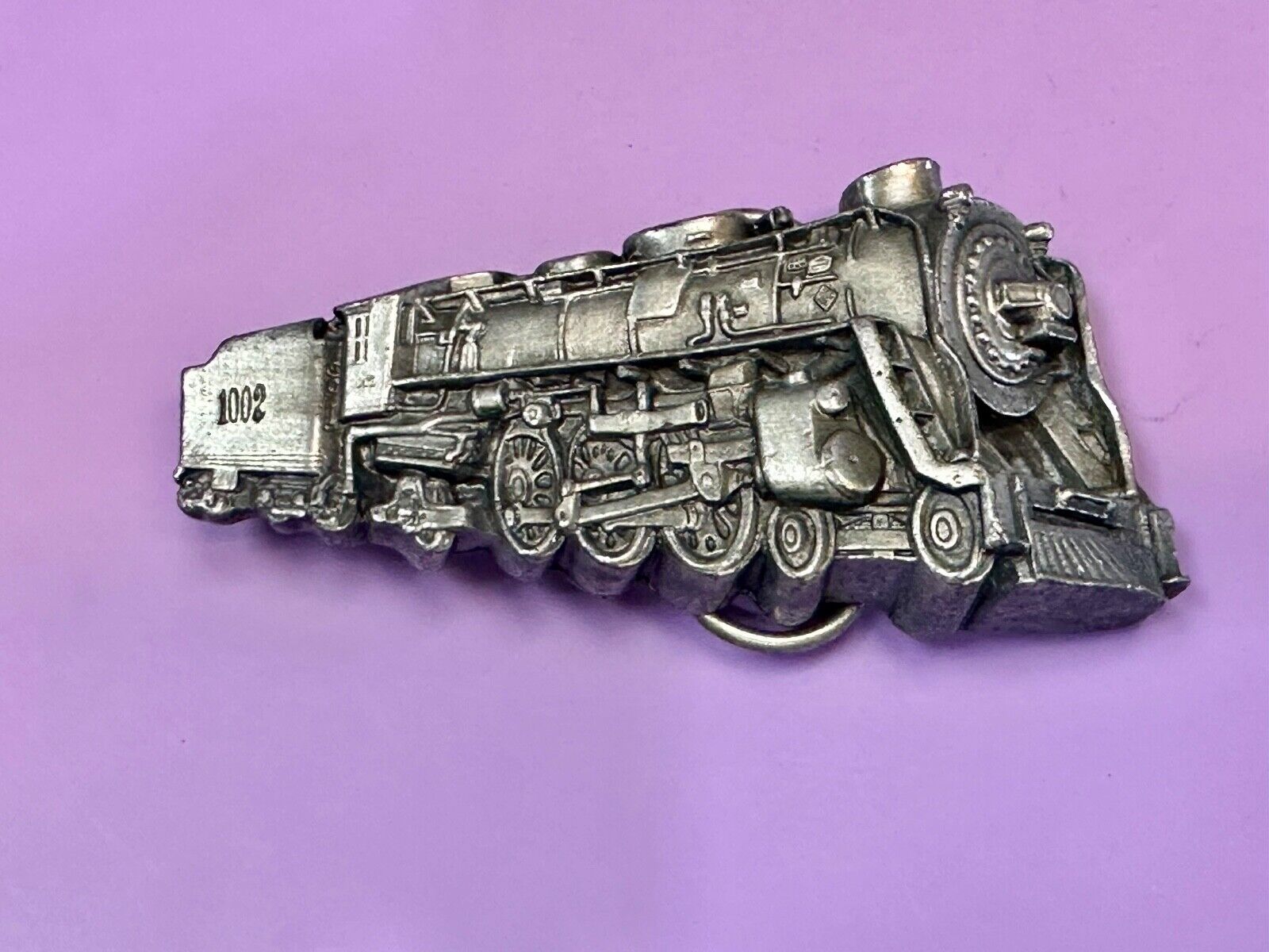 Train Rail Road Steam Engine RR vintage 1978 Bergamot Brass Works belt buckle