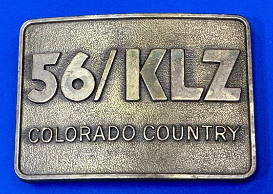 56 / KLZ Colorado Country Music Radio Vintage promo belt buckle