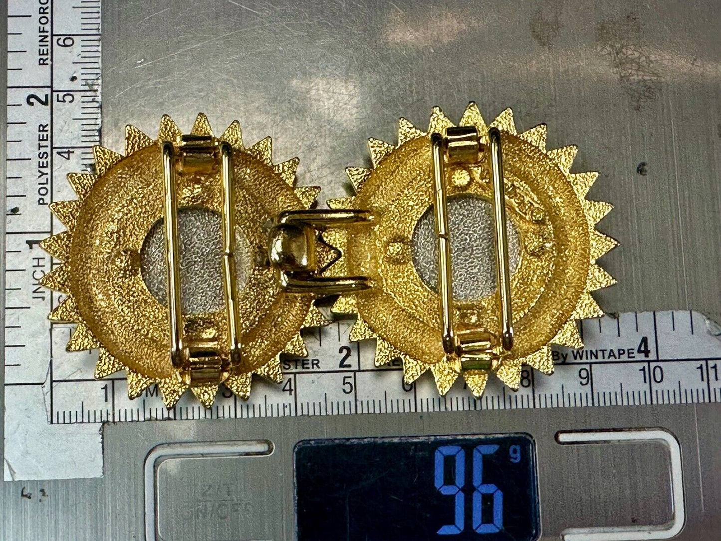 Two piece interconnecting vintage two tone belt buckle By Paquette