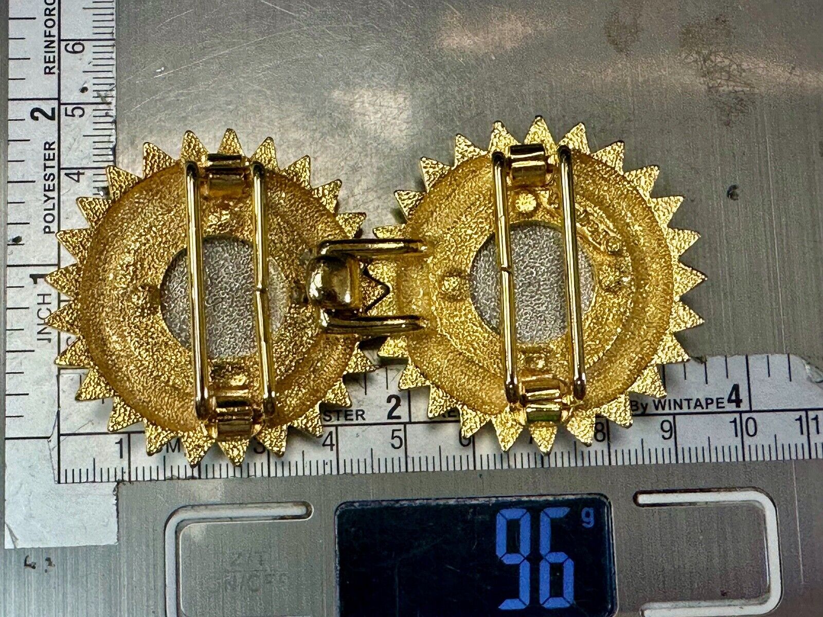 Two piece interconnecting vintage two tone belt buckle By Paquette