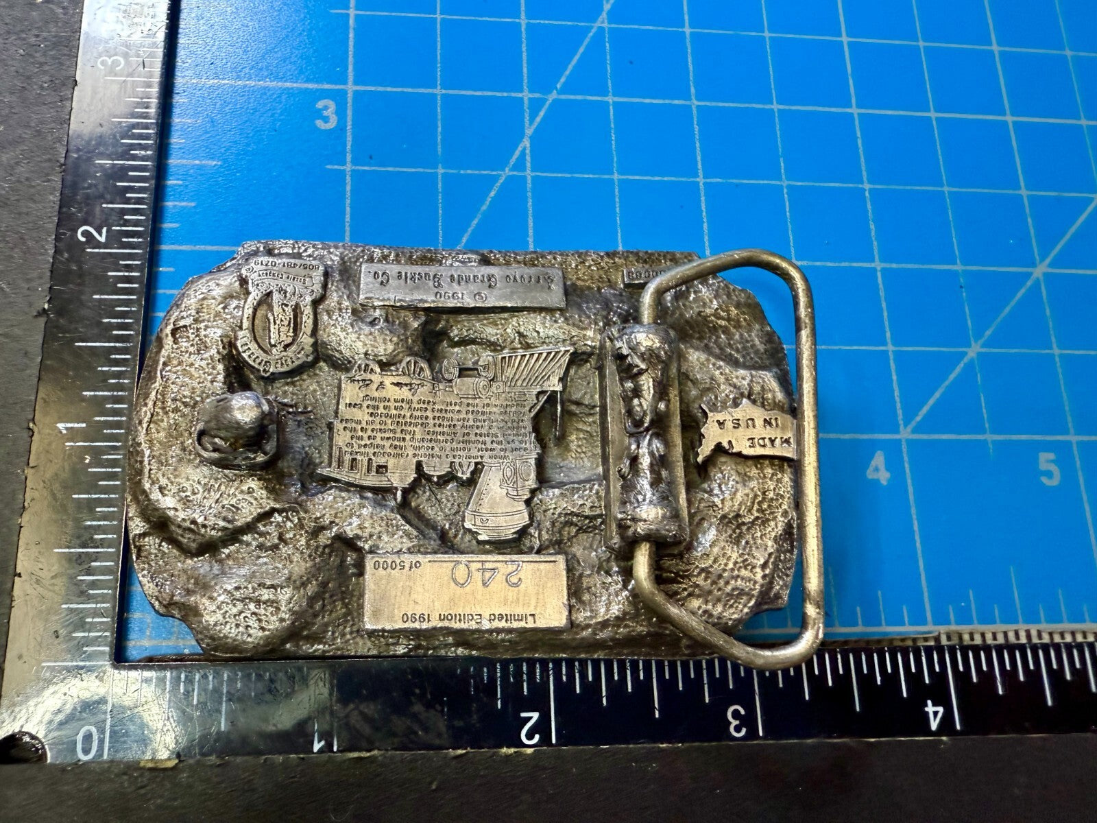 American Railroad Commemorative Locomotive Train 1990 Arroyo Grande Belt Buckle