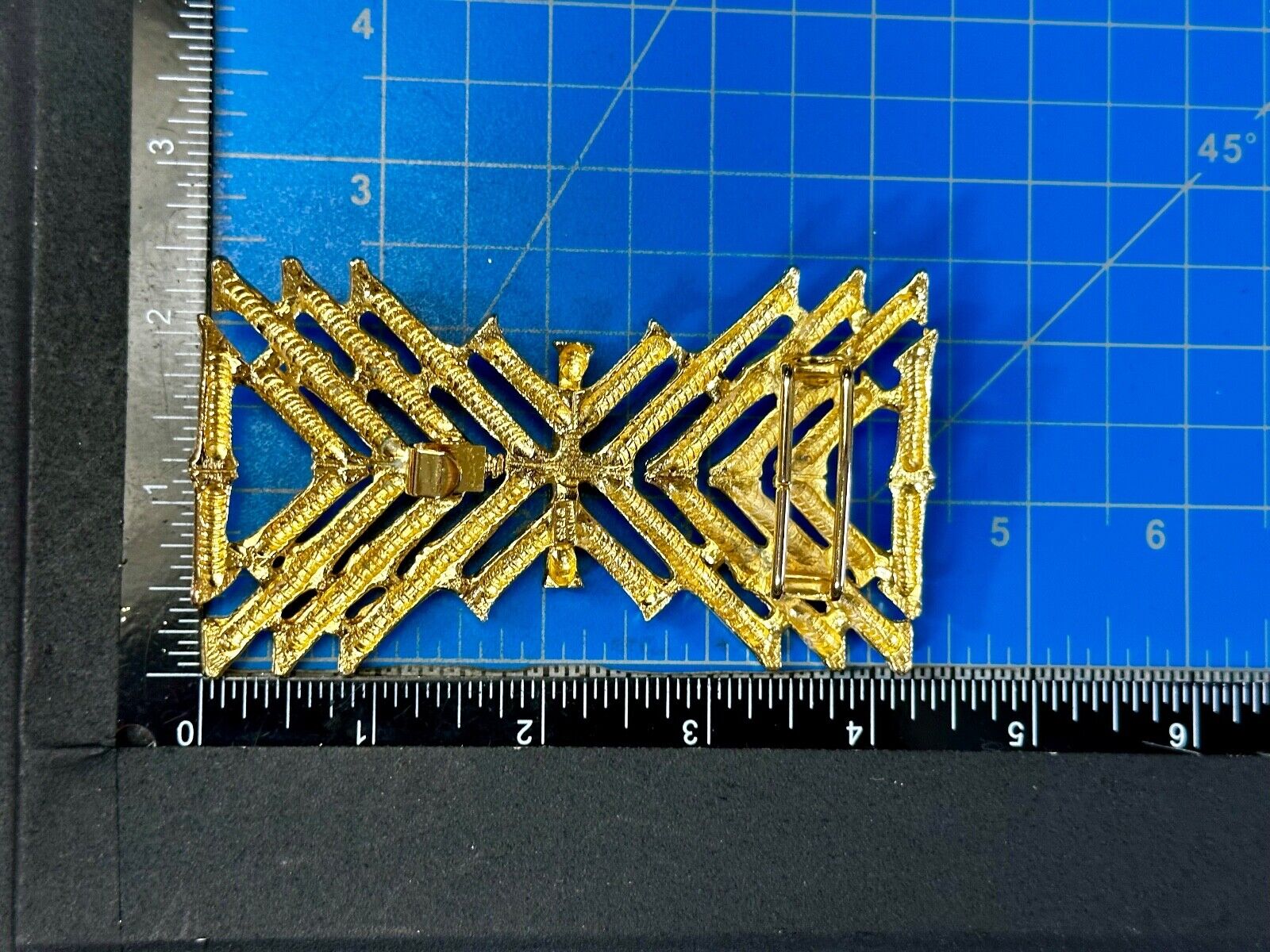 Abstract Bamboo Stick Design Large Vintage Belt Slide Buckle by Mimi Di N