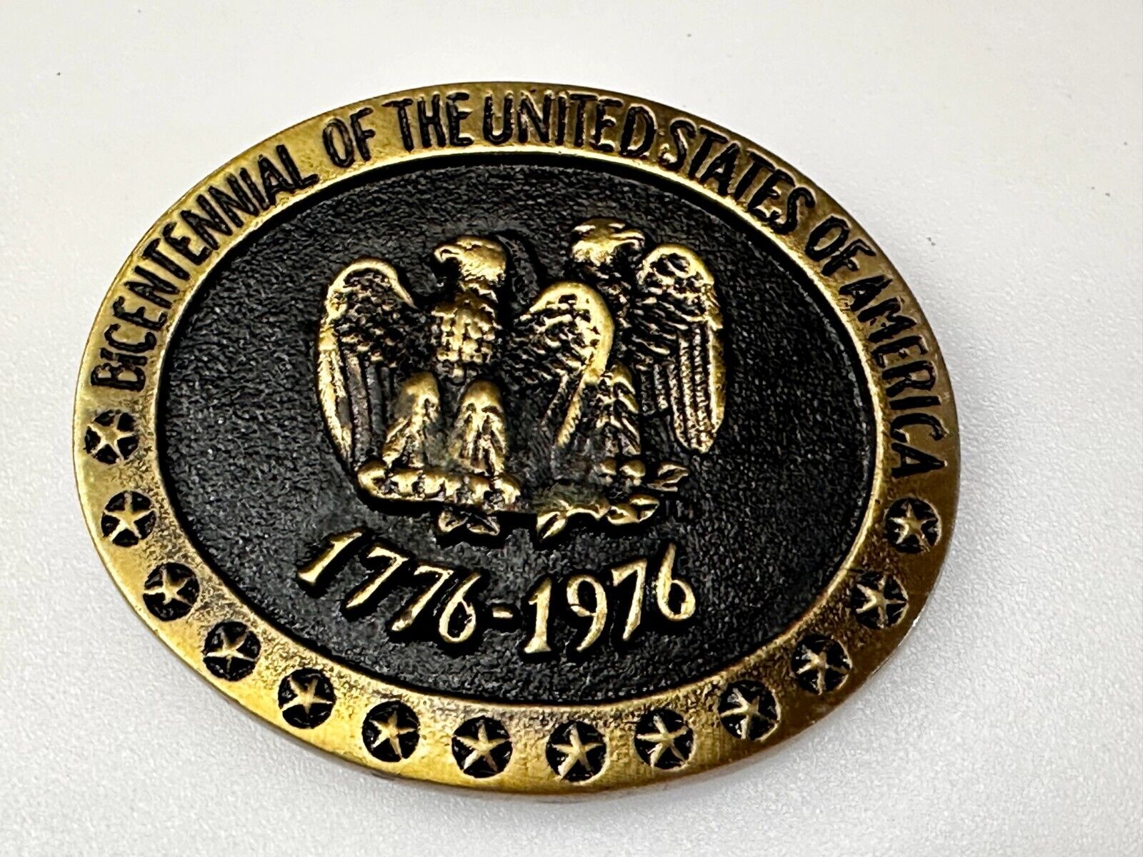 Bicentennial of the United States of America 1776-1976 Solid Brass Belt Buckle