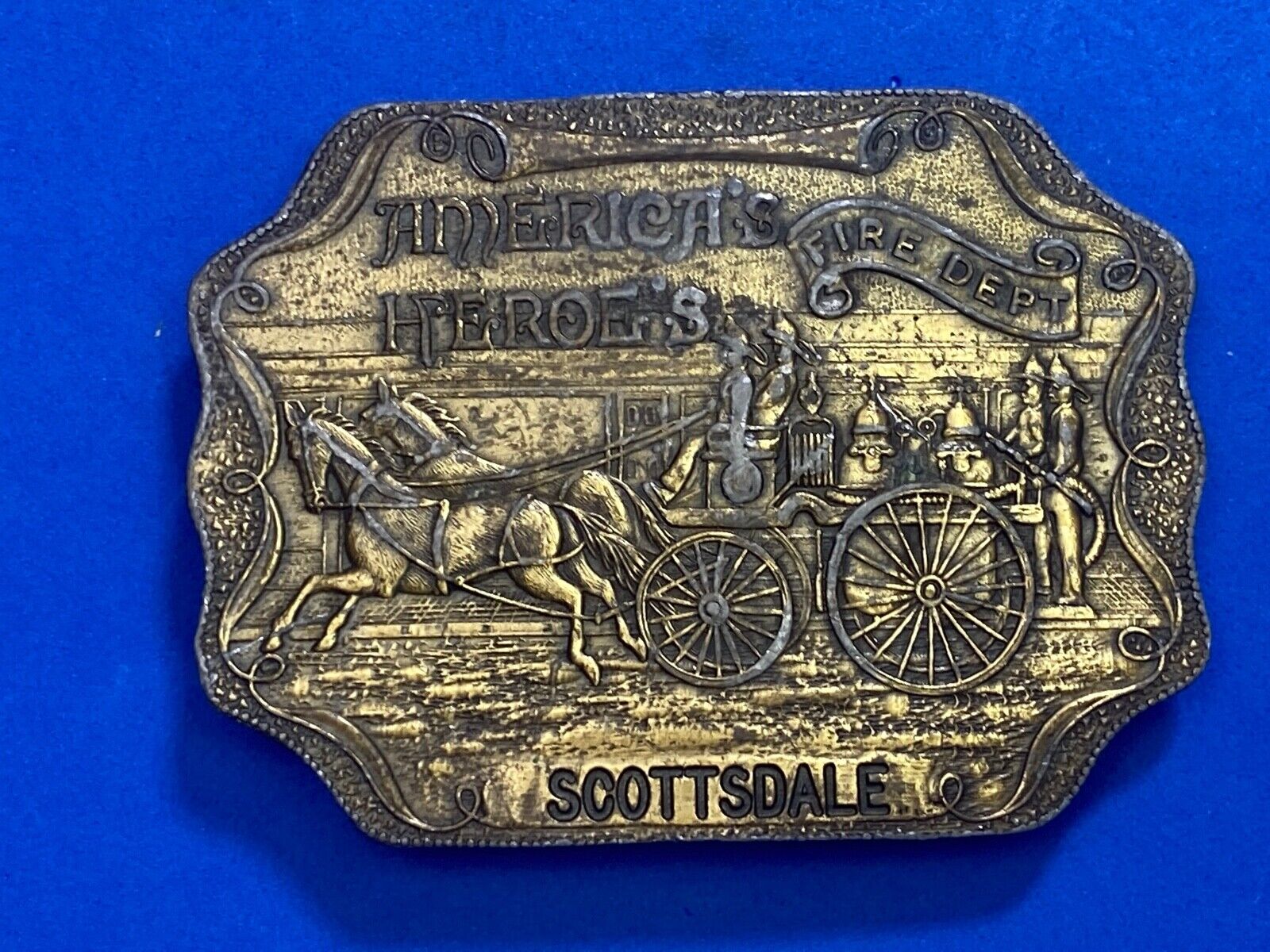 Americas' Heroe's  Fire Department Scottsdale Belt Buckle The Buckle Company Nj 