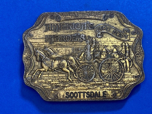 Americas' Heroe's  Fire Department Scottsdale Belt Buckle The Buckle Company Nj 