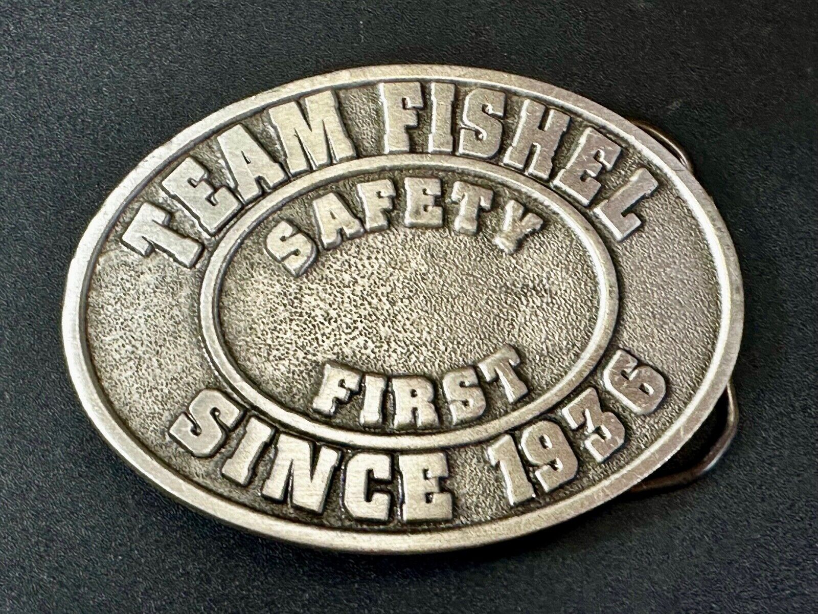 Team Fishel Safety First Since 1936 Company Logo Commemorative Belt Buckle