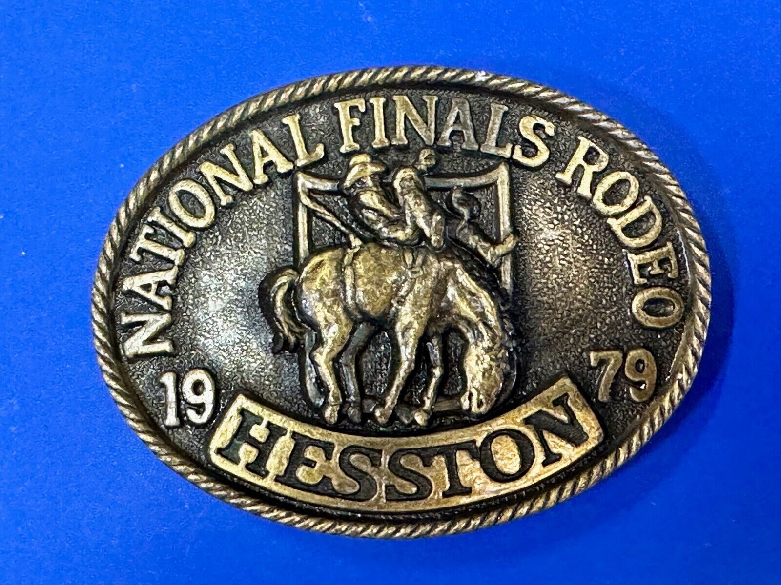 1979 Hesston National Finals Rodeo NFR Limited Edition Collectors Belt Buckle