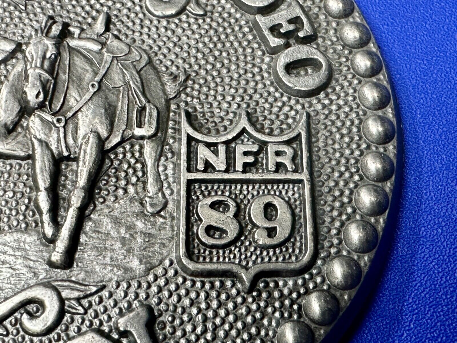 1989 National Finals Rodeo NFR Award Design Medals Belt Buckle