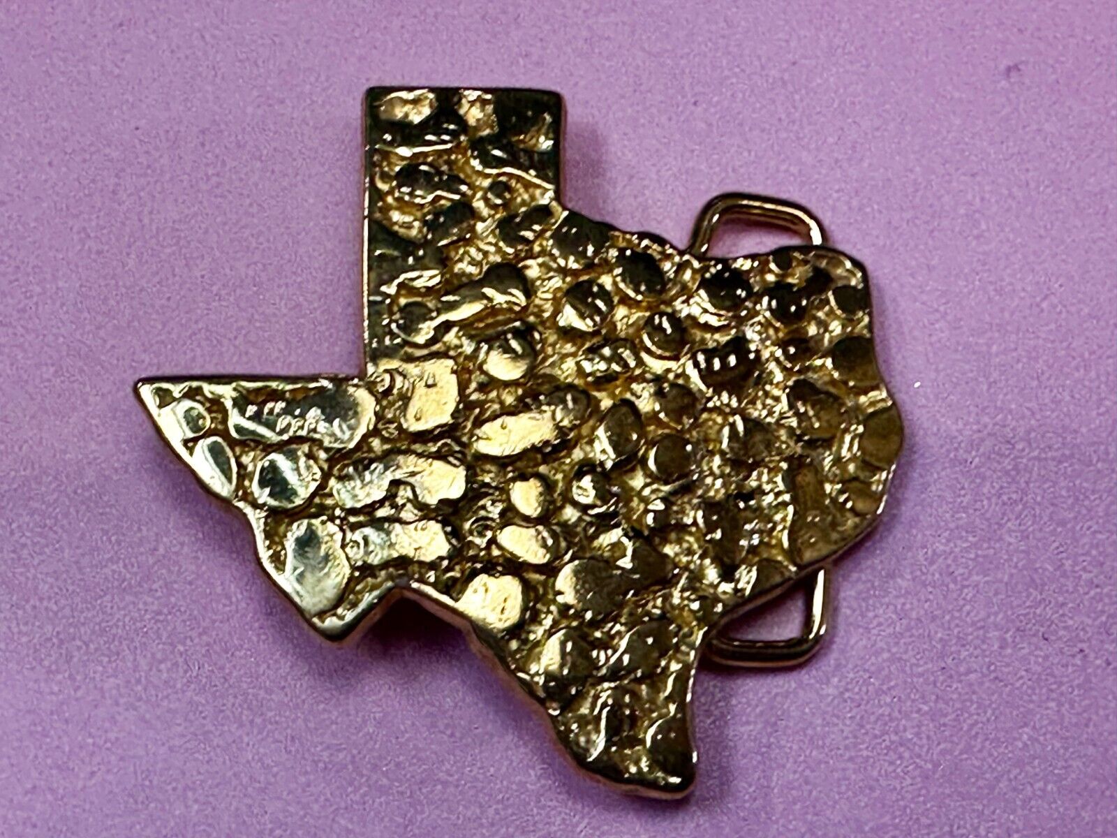 The Great State of Texas - Gold Color Cutout State Map Belt Buckle