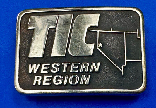 TIC Coal Mine Mining Co Western Region Vintage 1988 Anacortes brass belt buckle