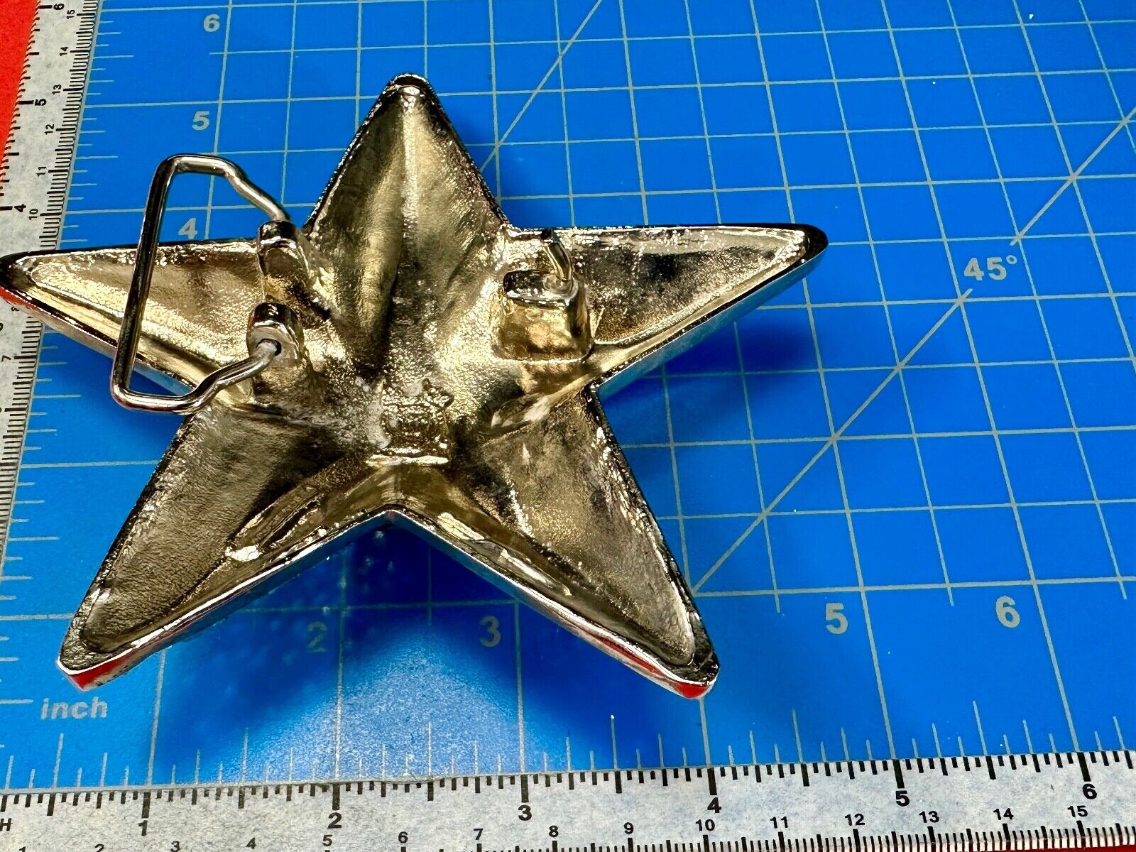3D STAR dimensional vintage belt buckle by silver star -  missing rhinestone's
