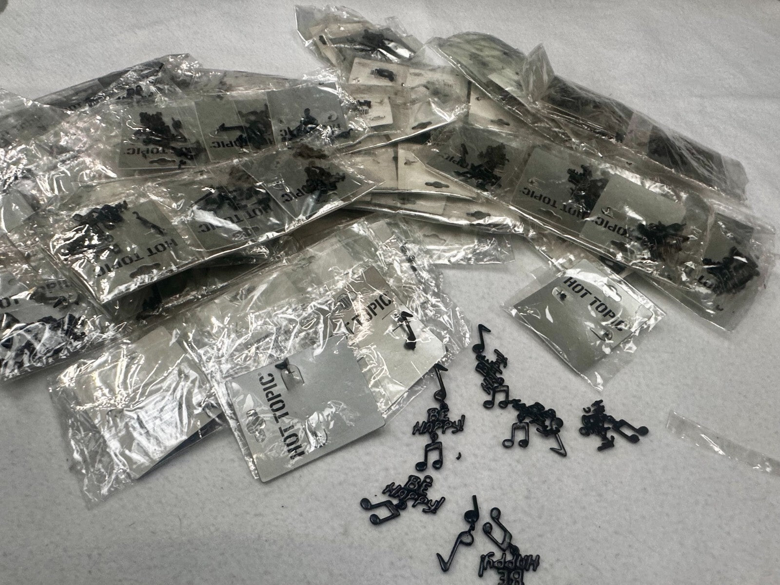 75 Set Lot Of Broken Be Happy Music Note Earrings Craft /  Repurpose / Steampunk