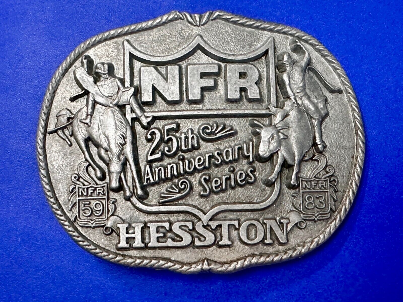 25 Year Anniversary Hesston NFR National Finals Rodeo Cowboys Belt Buckle