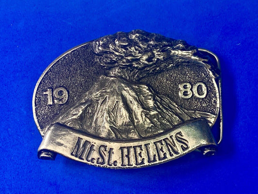 Vintage 1980 Mount Saint Hellens Volcano Eruption Great American Belt Buckle
