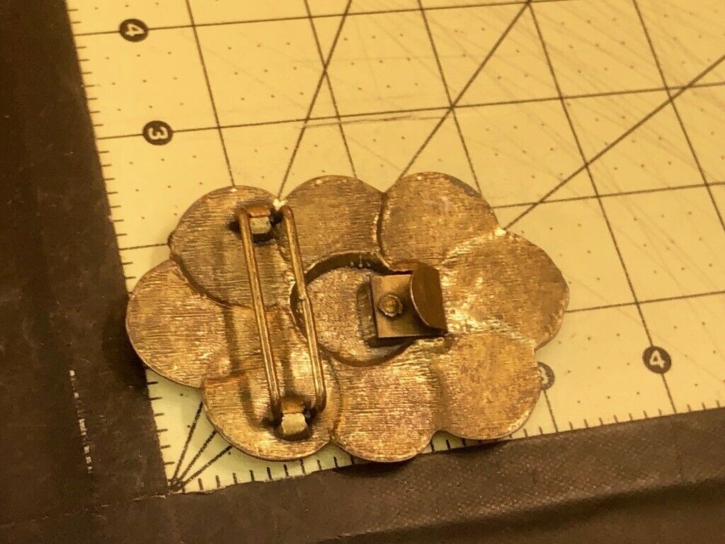 Vintage faux roman -  coin cluster style  belt buckle 