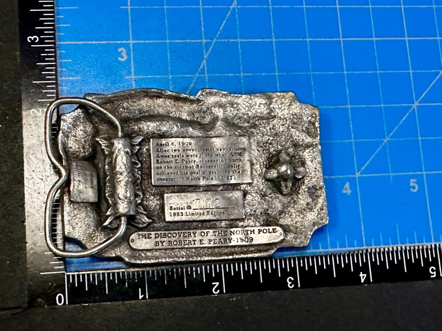 AMES TOOLS The Discovery of the North Pole by Robert E. Peary 1983 Belt Buckle