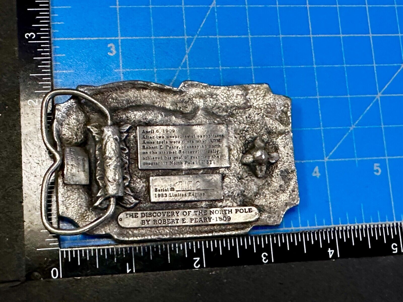AMES TOOLS The Discovery of the North Pole by Robert E. Peary 1983 Belt Buckle