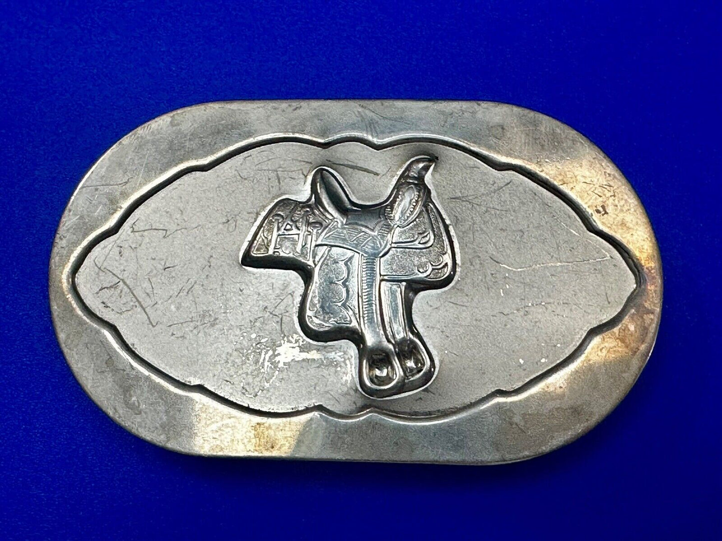 Vintage horse saddle used Belt Buckle to restore