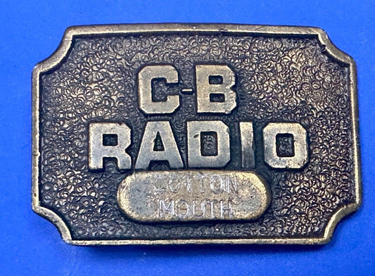 Vintage CB Radio Semi Big rig drivers Tiffany Studio belt buckle - engraved