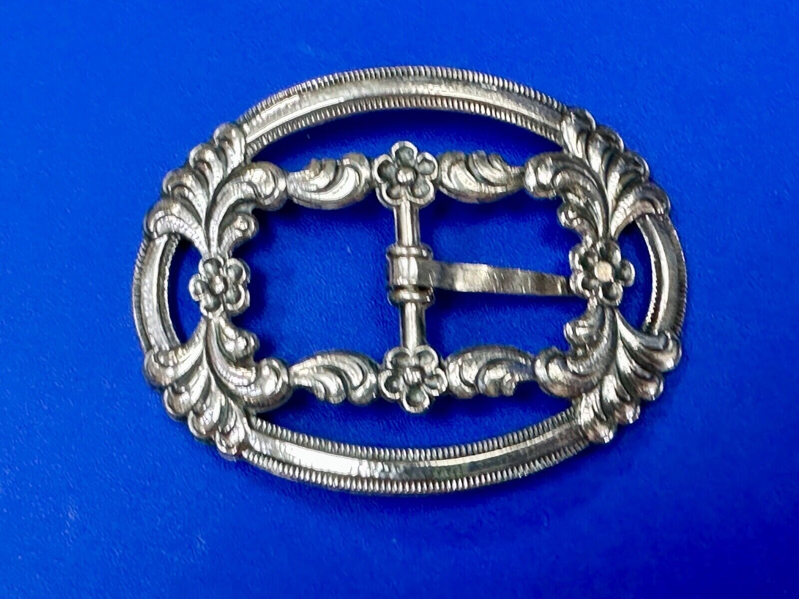 Antique Ornate Silver belt buckle - J.K. 8305