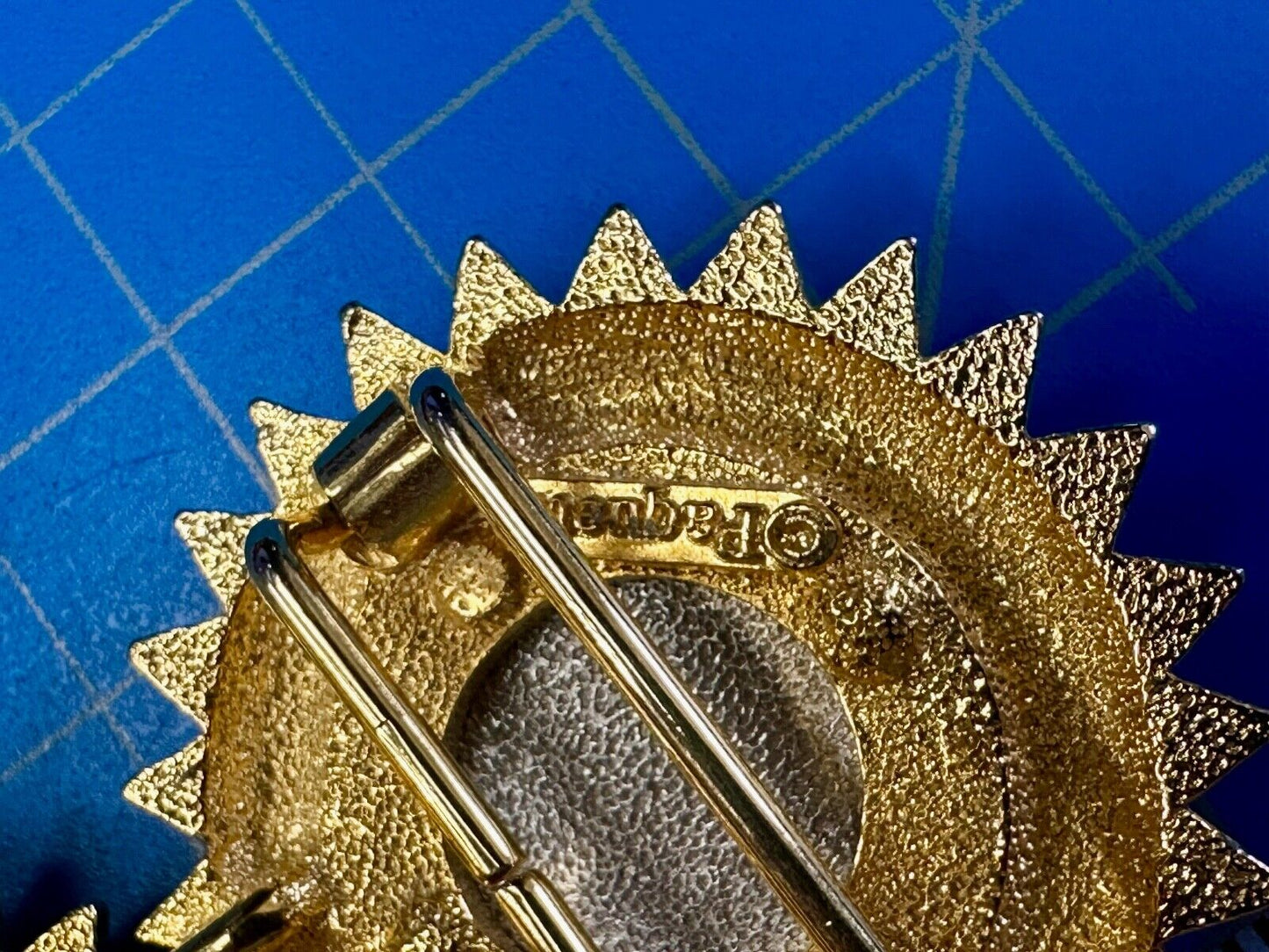 Two piece interconnecting vintage two tone belt buckle By Paquette