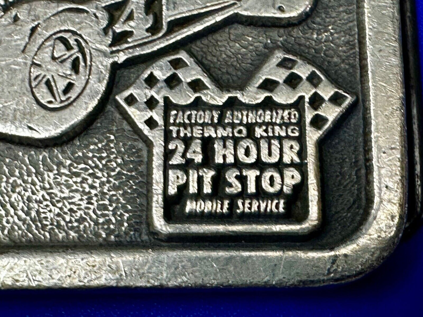 TK Thermo King - Indy Motor Speedway 24 hour pit stop Vintage Belt Buckle