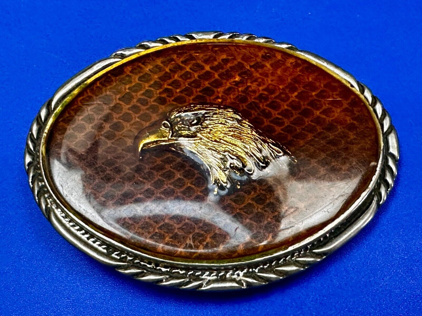 American Bald Eagle Head on DiamondBack Rattler Patriotic Belt Buckle by SSI