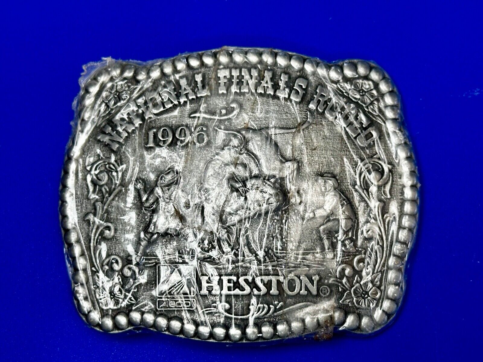 1987 National Finals Rodeo NFR Cowboy Western NOS Belt Buckle in wrap