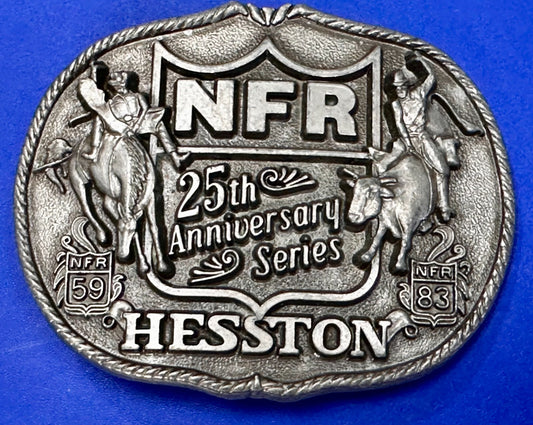 1983 Hesston NFR National Finals Rodeo Cowboys 25th aniversary Belt Buckle