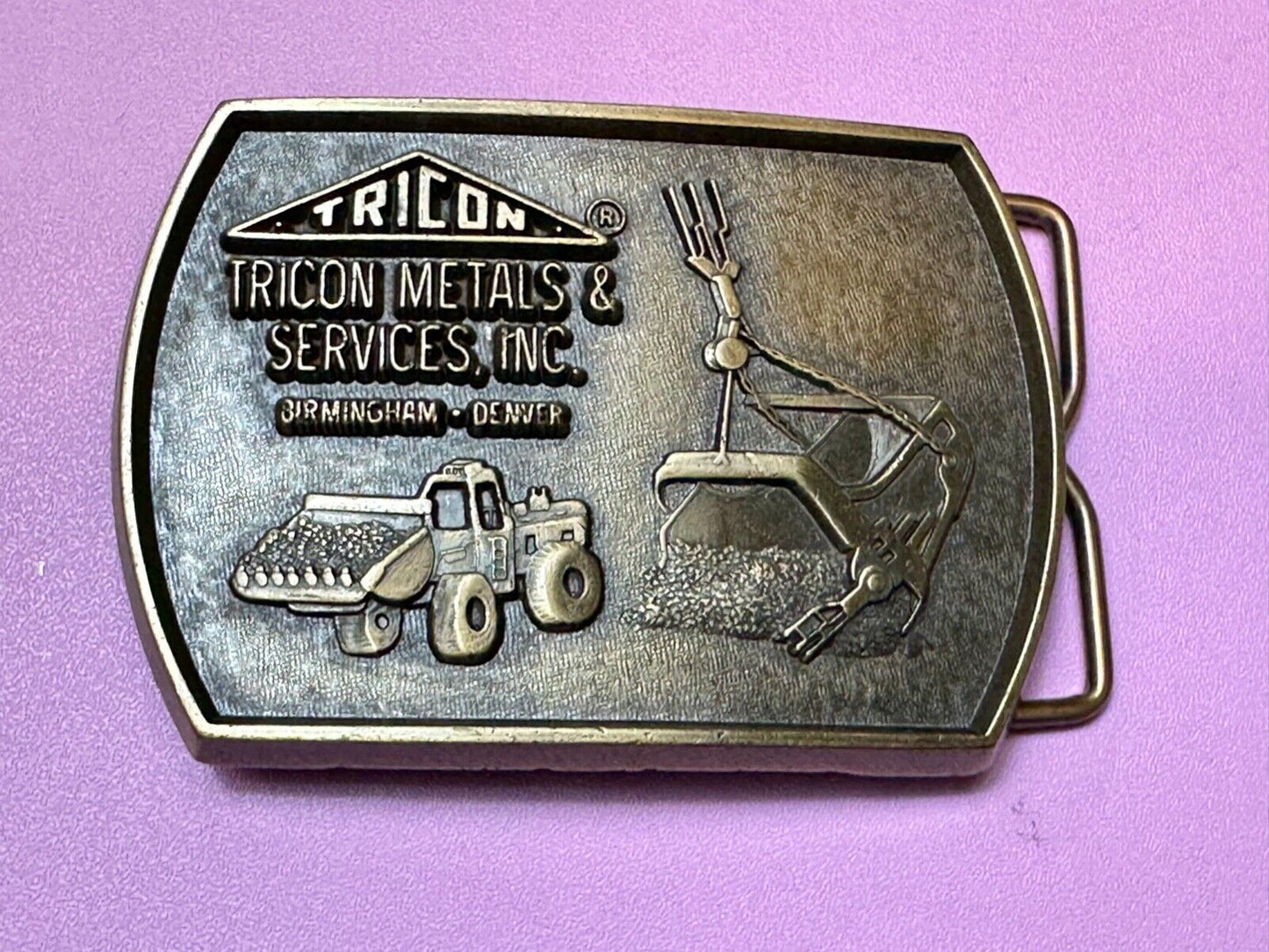 Tricon Metals & services INC Birmingham Denver promo brass belt buckle by RJ