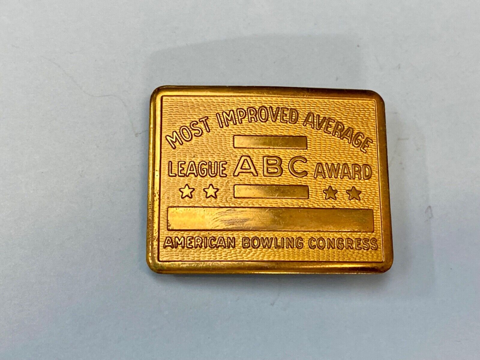 ABC Bowling Bowler's BLANK Most improved average award belt buckle NOT engraved!