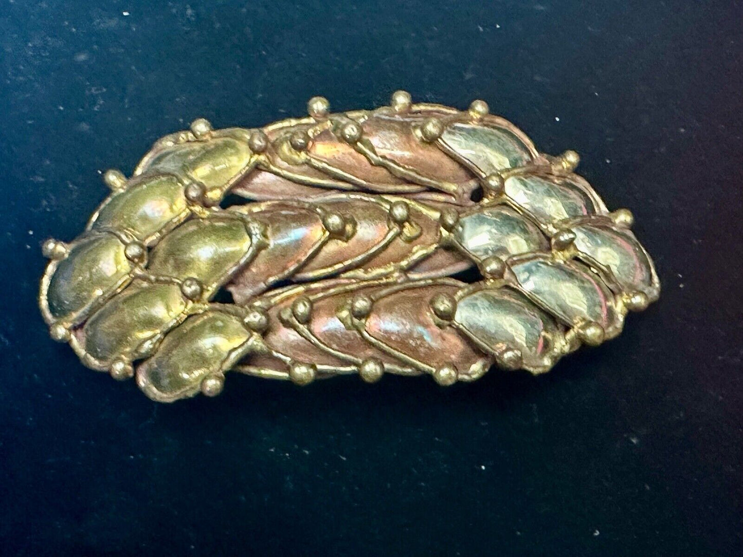 Abstract Brutalist Artisan Mixed Metal Hippy HUGE!  Belt Buckle