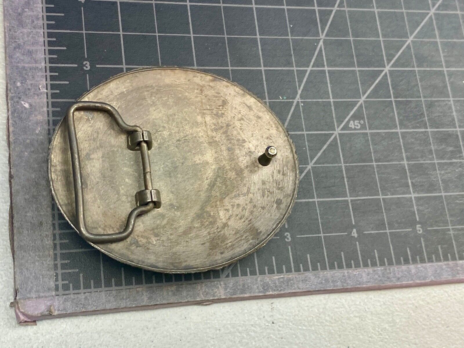 Unique Real or faux white oval stone in western centerpiece belt buckle
