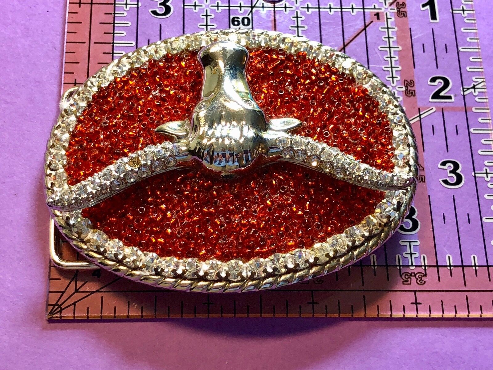Artisan girly girls buckle and belt CHUNKY Artisan western longhorn CowGirl 