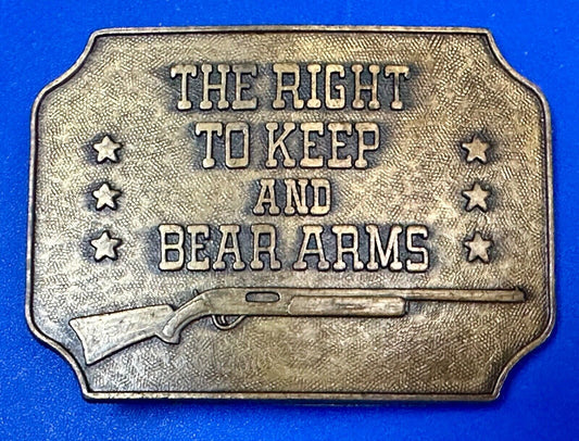 the right to keep and bear arms 2nd amendment gun rights vintage belt buckle