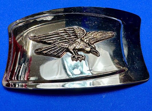 American Eagle - Vintage Mirrored Reflective Two Tone western belt buckle