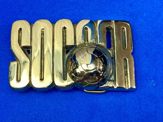 45 Year Old! Soccer Ball Belt Buckle By Baron Brass Works Ultimate Fan Gift! 